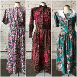 vintage 1980s 1990s Floral Dresses by the bundle